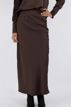 Discount Neo Noir Vicky Heavy Sateen Skirt 159588 Dark Brown