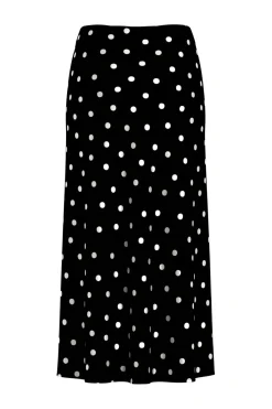 Best Vila Viellette Midi Skirt 5076667 Black Snow White Dots