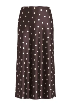 Discount Vila Viellette Midi Skirt 5074897 Coffee Bean Sandshell Dots
