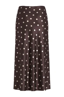 Discount Vila Viellette Midi Skirt 5074897 Coffee Bean Sandshell Dots