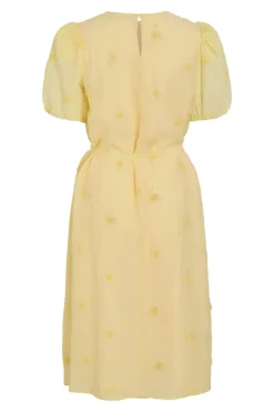 Online Vila Vihilma 2/4 Midi Dress 4904943 Pale Banana Embroidery