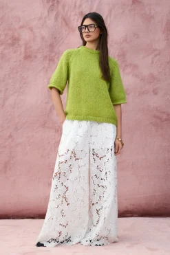 Hot Vila Vihylde Lace Pants 4907608 Cloud Dancer