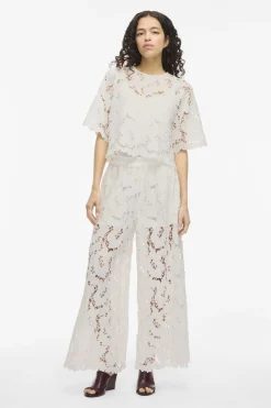 Hot Vila Vihylde Lace Pants 4907608 Cloud Dancer