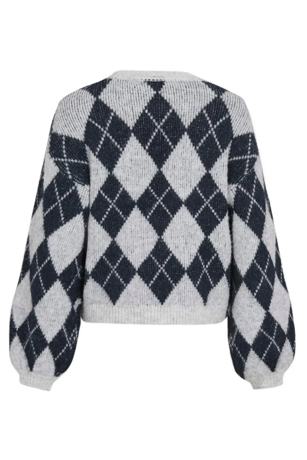 Outlet Vila Vikarley L/S Knit Pullover 5102174 Light Grey Melange Navy Blazer