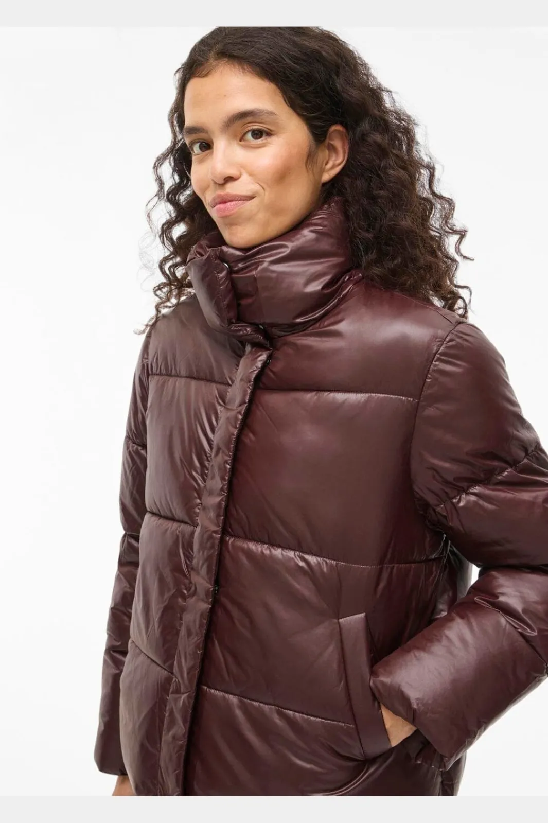 Online Vila Vilidda L/S Shinny Puffer Short Jacket 4897448 Fig