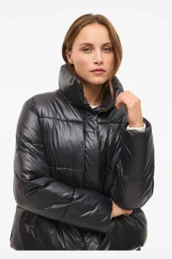 New Vila Vilidda L/S Shinny Puffer Short Jacket 4909324 Black