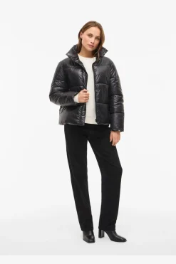 New Vila Vilidda L/S Shinny Puffer Short Jacket 4909324 Black