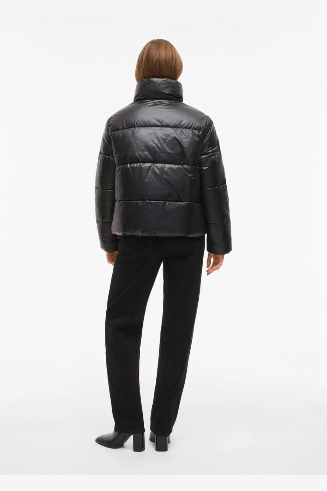 New Vila Vilidda L/S Shinny Puffer Short Jacket 4909324 Black