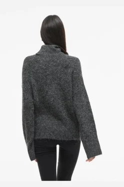 Discount Vila Vimarley L/S Roll Neck Knit Pullover 4971920 Dark Grey Melange