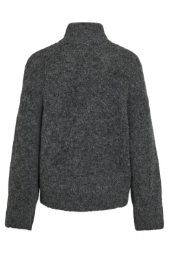 Discount Vila Vimarley L/S Roll Neck Knit Pullover 4971920 Dark Grey Melange