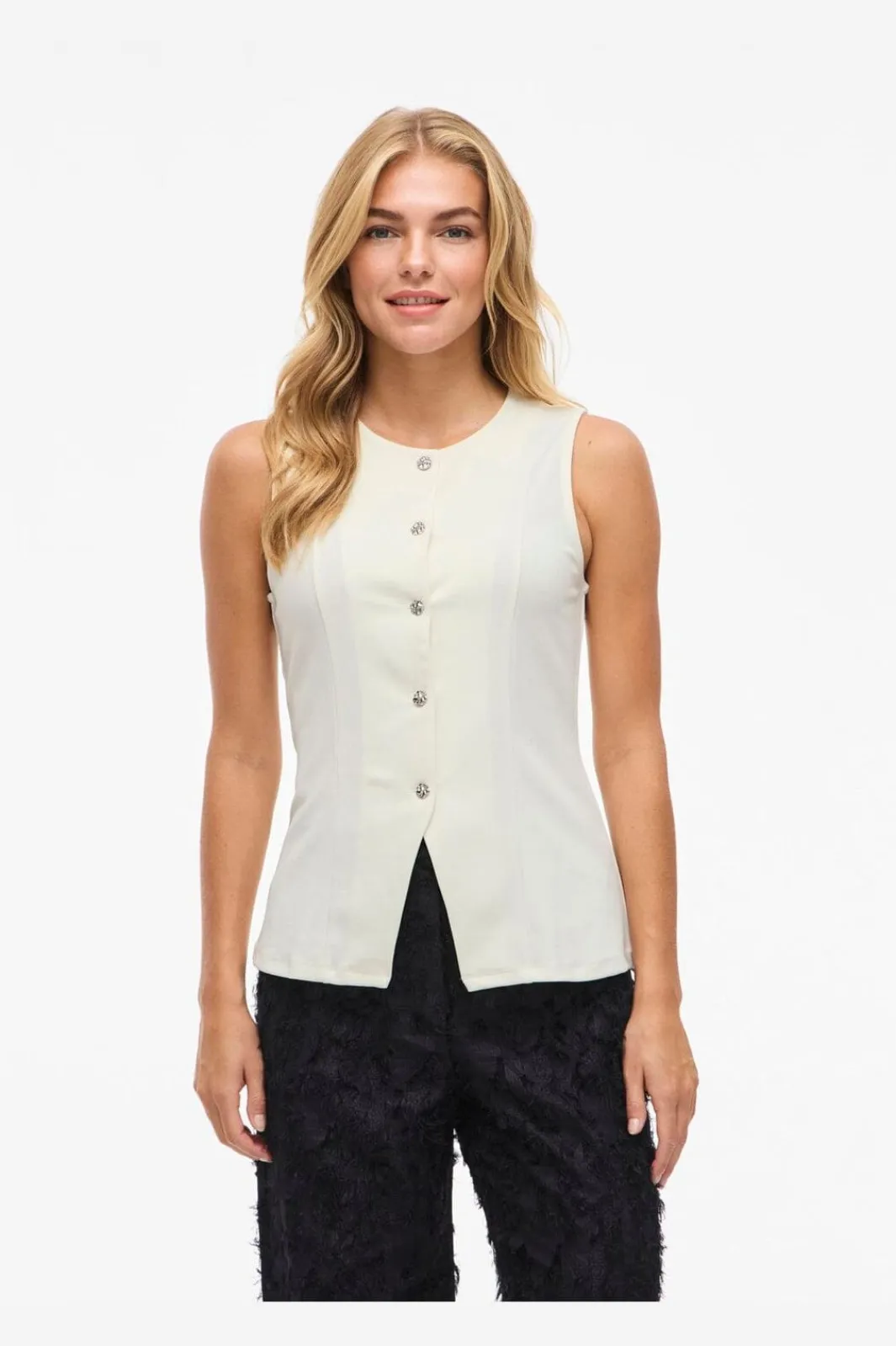 Outlet Vila Vimerlano O-Neck S/L Vest 4904180 Birch