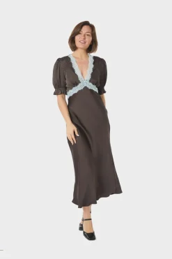 Clearance Neo Noir Vipe Lace Maxi Dress 167735 676
