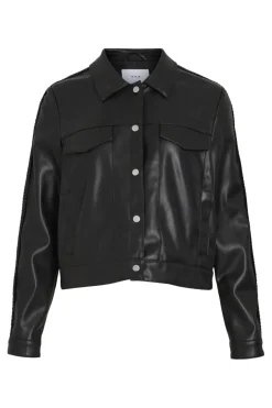 Sale Vila Vipen Coated L/S Braid Jacket 4575671 Black Beauty