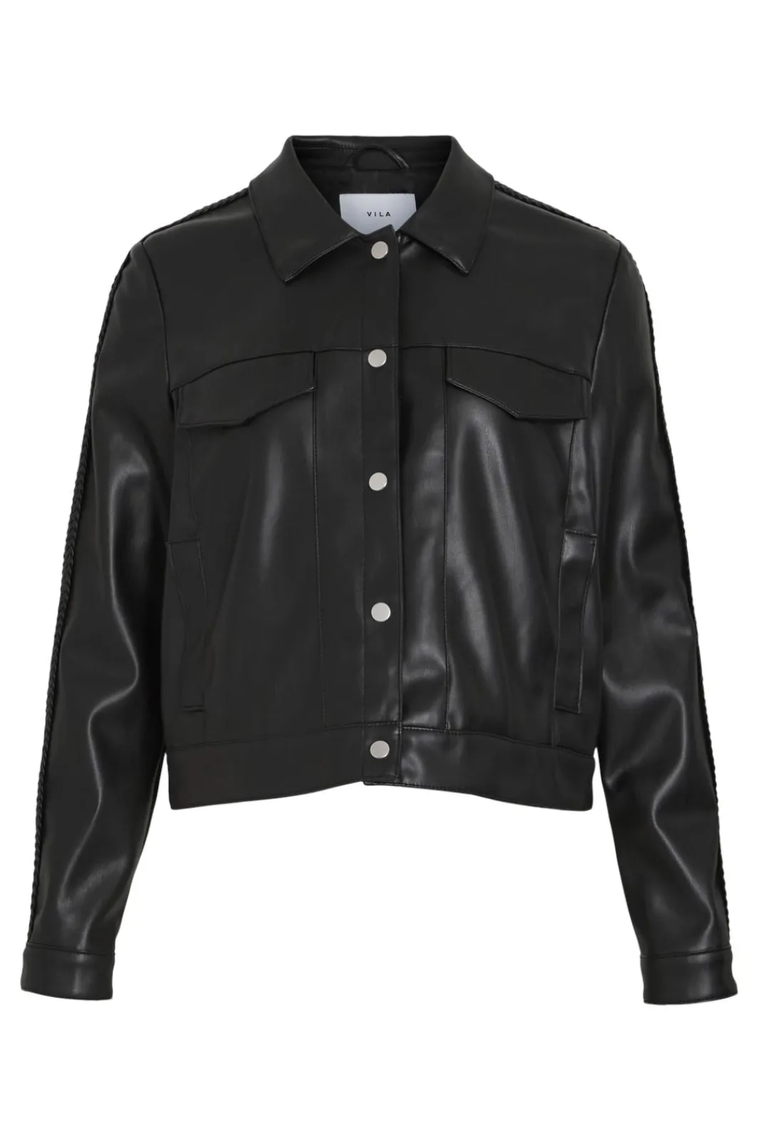 Sale Vila Vipen Coated L/S Braid Jacket 4575671 Black Beauty