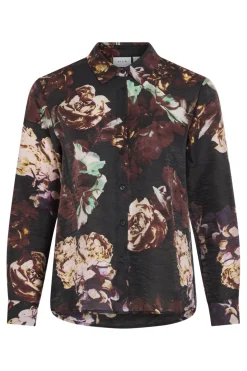 Online Vila Virosanna Rosi L/S Loose Shirt 4866405 Black Beauty Rosi