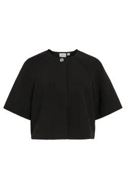 Best Vila Visabby 2/4 Open Short Top 4810886 Black Beauty