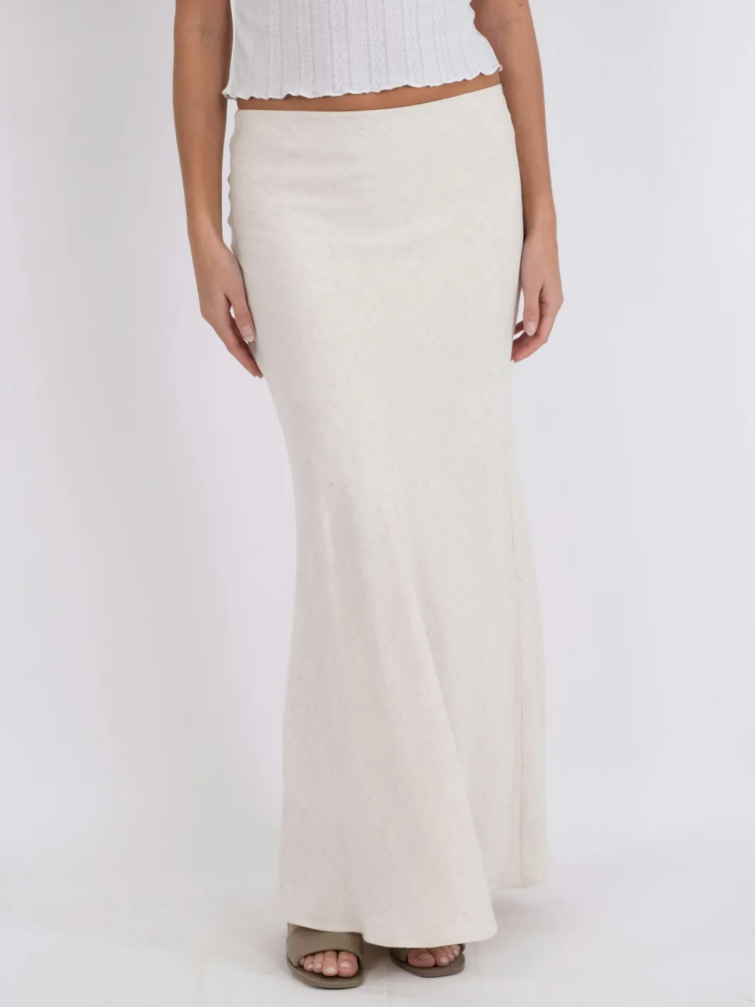 Sale Neo Noir Viso Linen Skirt Natural