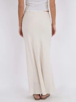 Sale Neo Noir Viso Linen Skirt Natural