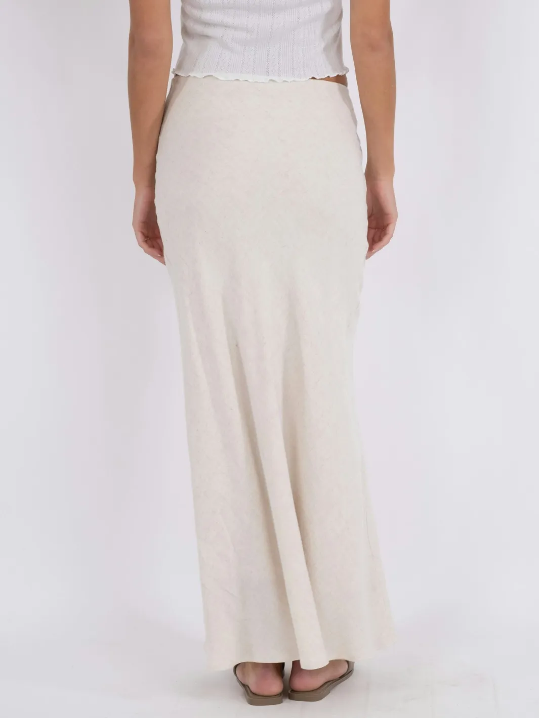 Sale Neo Noir Viso Linen Skirt Natural