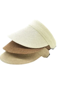 Outlet A-bee Visor Straw Elastic Hat Cream