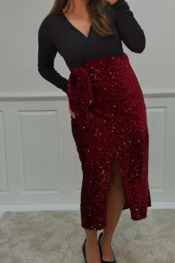 Outlet A-bee Viviana dress Burgundy