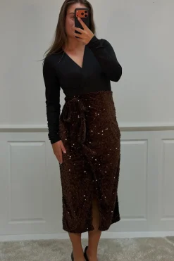 Online A-bee Viviana dress Dark Brown