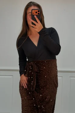 Online A-bee Viviana dress Dark Brown