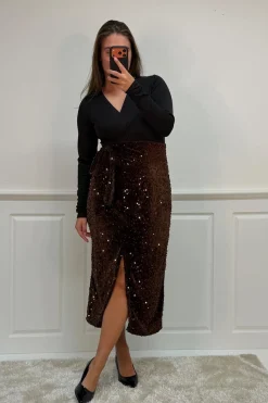 Online A-bee Viviana dress Dark Brown