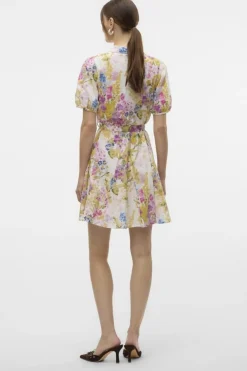Hot Vero Moda Vmdicthe 2/4 Short Volume Dress 4677272 Snow White Lucky