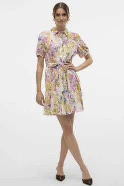 Hot Vero Moda Vmdicthe 2/4 Short Volume Dress 4677272 Snow White Lucky