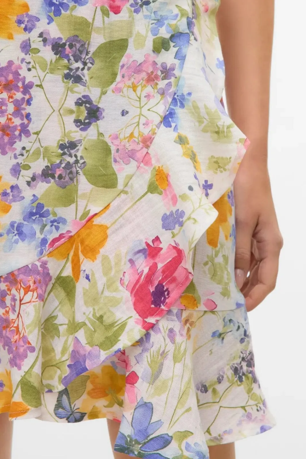 Hot Vero Moda Vmflora 2/4 Wrap Short Dress 4887993 Bright White Multi Flower