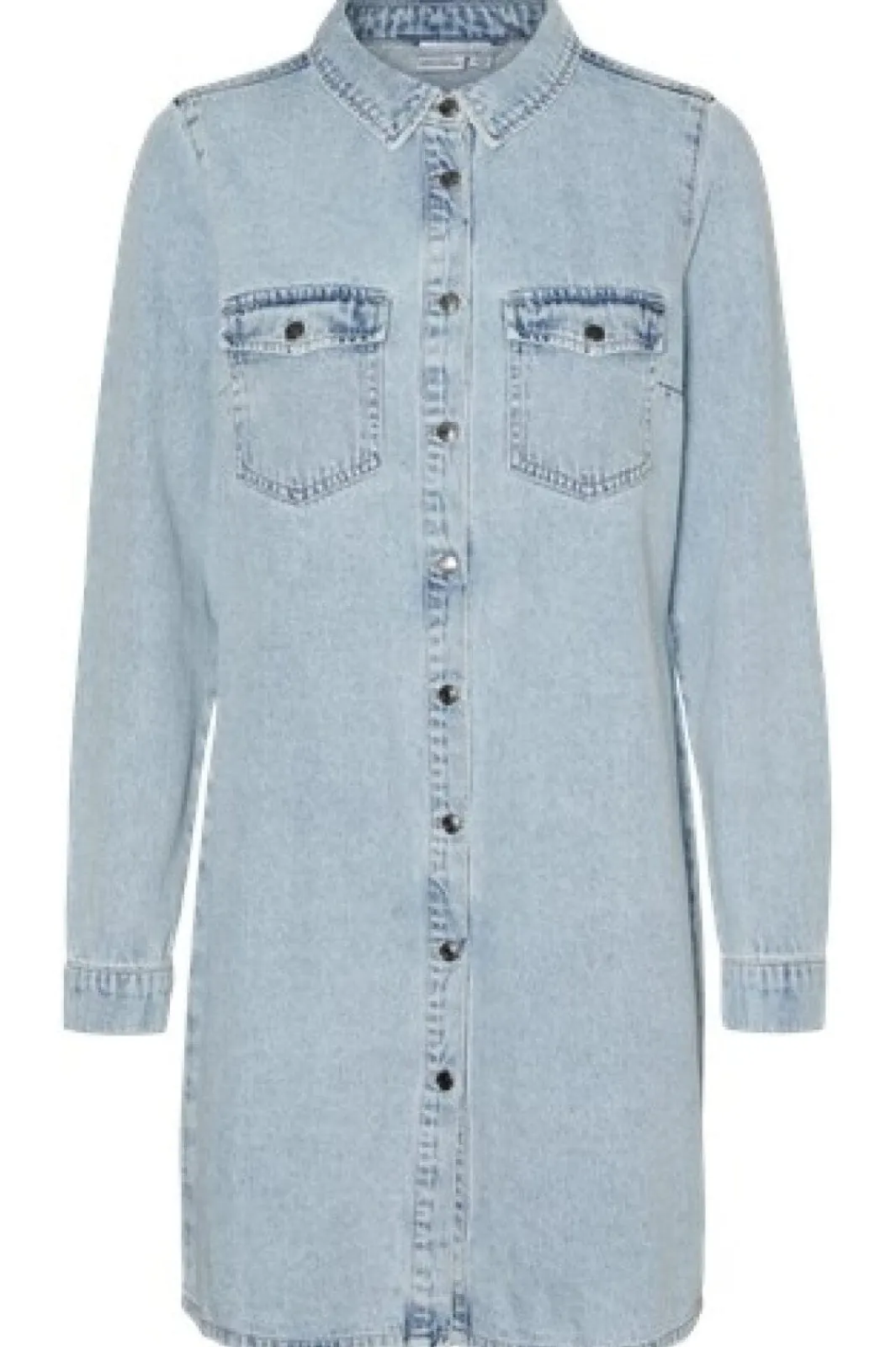 Sale Vero Moda Vmjennie Ls Short Denim Dress Mix 4524290 Light Blue Denim