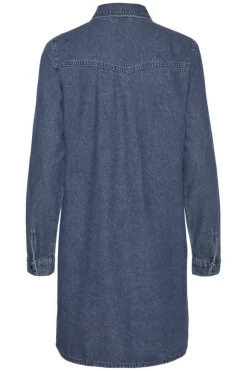 Outlet Vero Moda Vmjennie Ls Short Denim Dress Mix 4536351 Medium Blue Denim