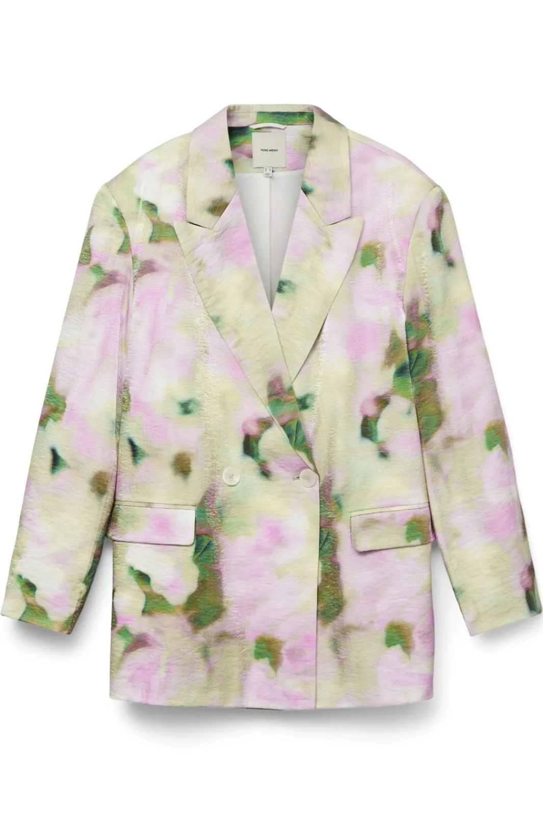 Sale Vero Moda Vmliana Ls Shiny Boyfriend Blazer 4732243 Cloud Dancer Anne Print