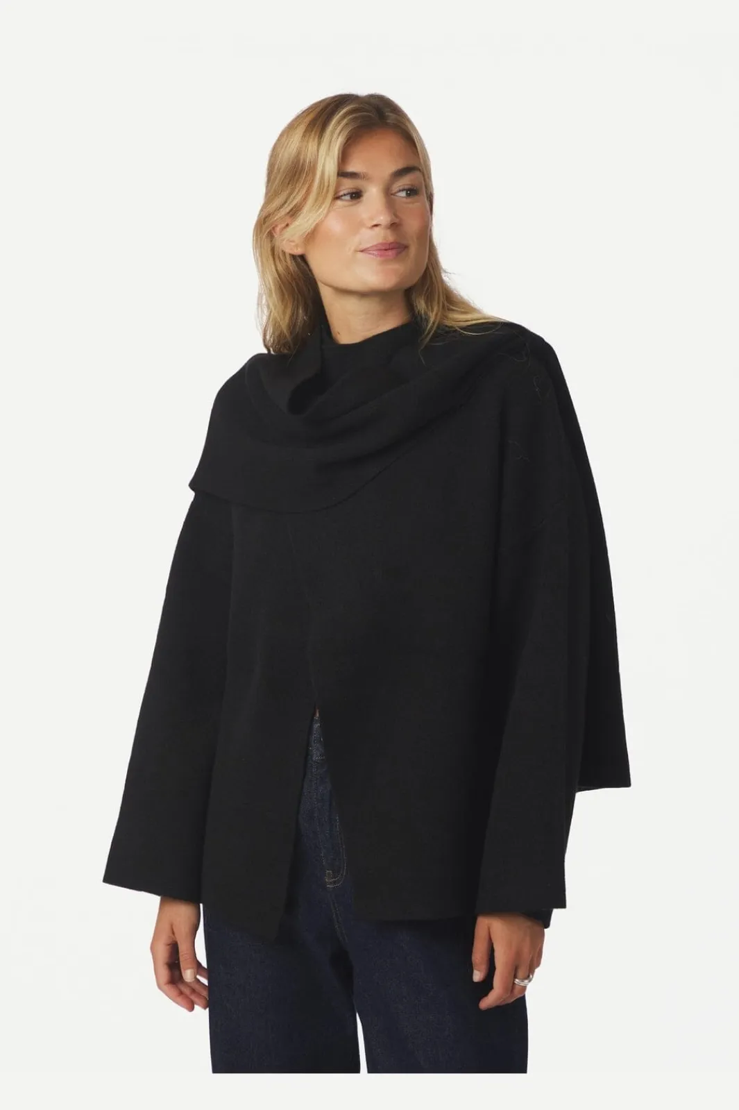 New Neo Noir Wals Knit Scarf Blouse 166203 100