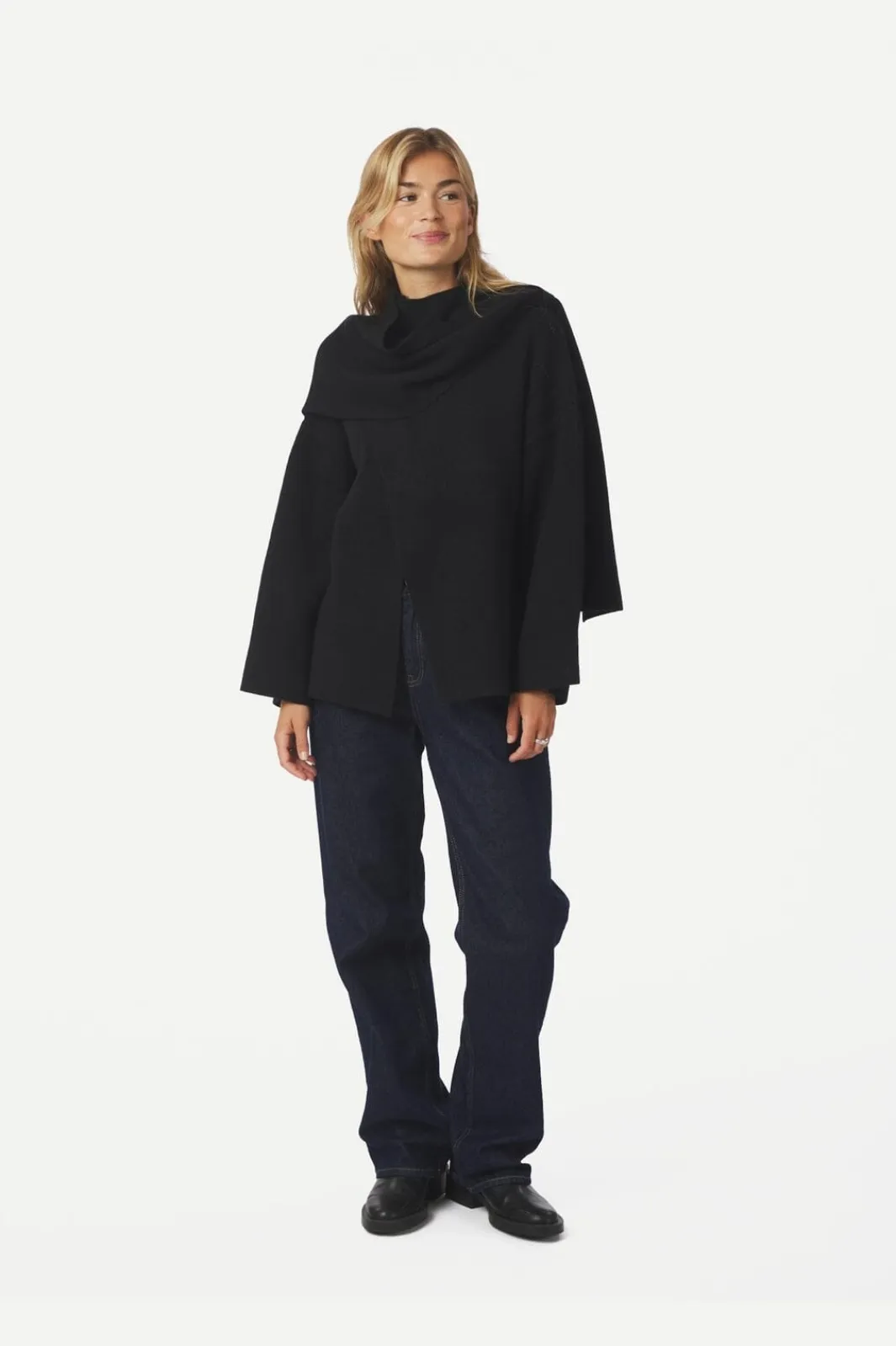 New Neo Noir Wals Knit Scarf Blouse 166203 100