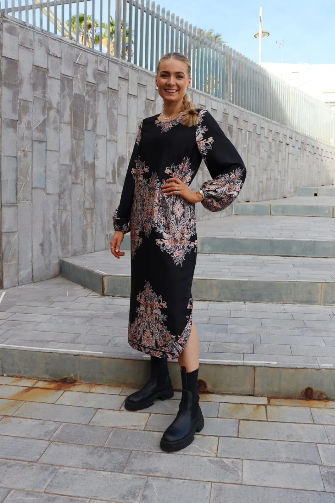 Liberte Wennise Ls Dress 22340 Black Paisley