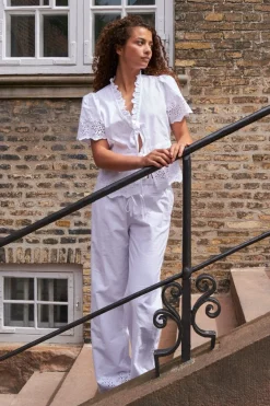 Best Neo Noir William Embroidery Pants White
