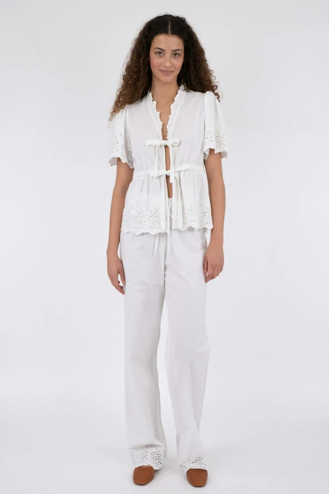 Best Neo Noir William Embroidery Pants White