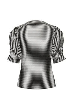 Online Liberte Win Puff Tshirt 22343 Black Creme Small Stripe