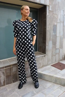 Clearance Liberte Winnie Blouse 22140 Black White Big Dot