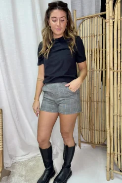Best A-bee Woolen Belt Shorts MM__CARR_ Black