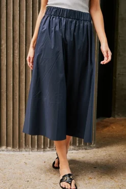 New Neo Noir Yara Poplin Skirt Navy