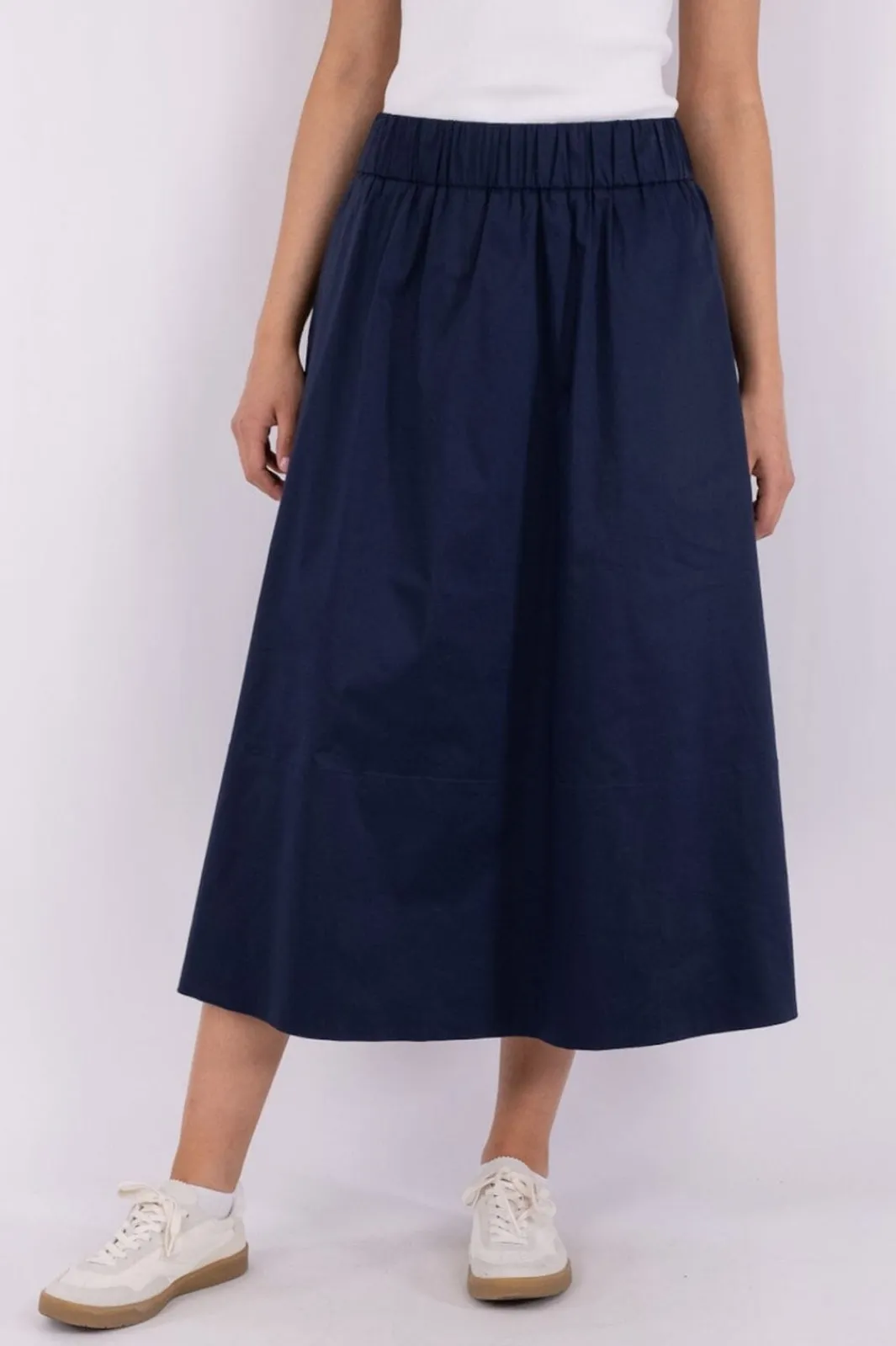 New Neo Noir Yara Poplin Skirt Navy