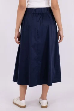 New Neo Noir Yara Poplin Skirt Navy