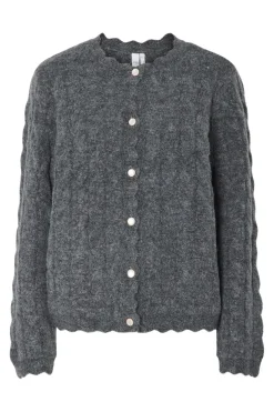 Clearance YAS bubera Ls Knit Cardigan 4794873 Dark Grey Melange