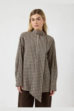 Best YAS carlina Ls Long Shirt 5108963 Chocolate Brown W. Checks