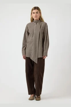 Best YAS carlina Ls Long Shirt 5108963 Chocolate Brown W. Checks
