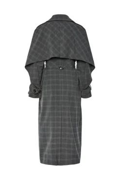 New YAS cicco Ls Long Coat 4887412 Dark Grey Melange W. Black