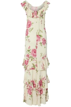 Online YAS cleo Sl Maxi Dress 4797388 Ecru Cleo Print